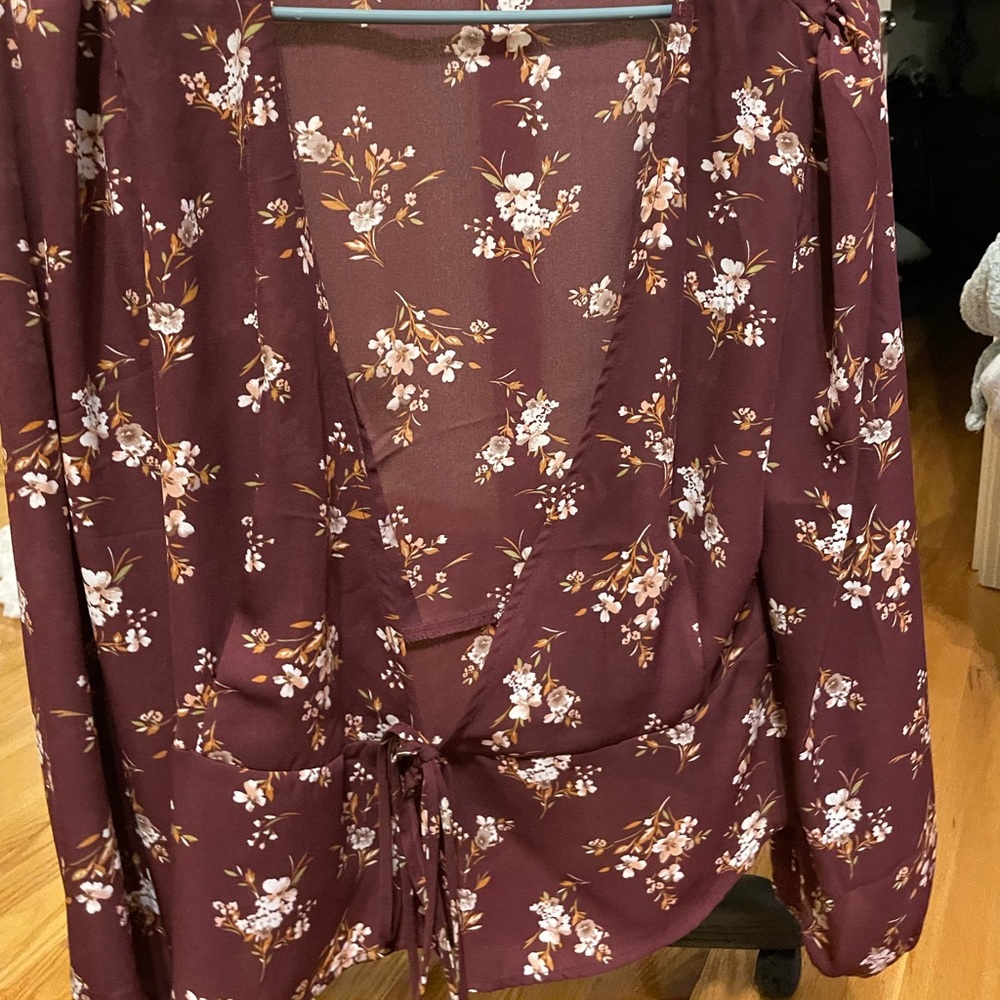 Tie front cute top